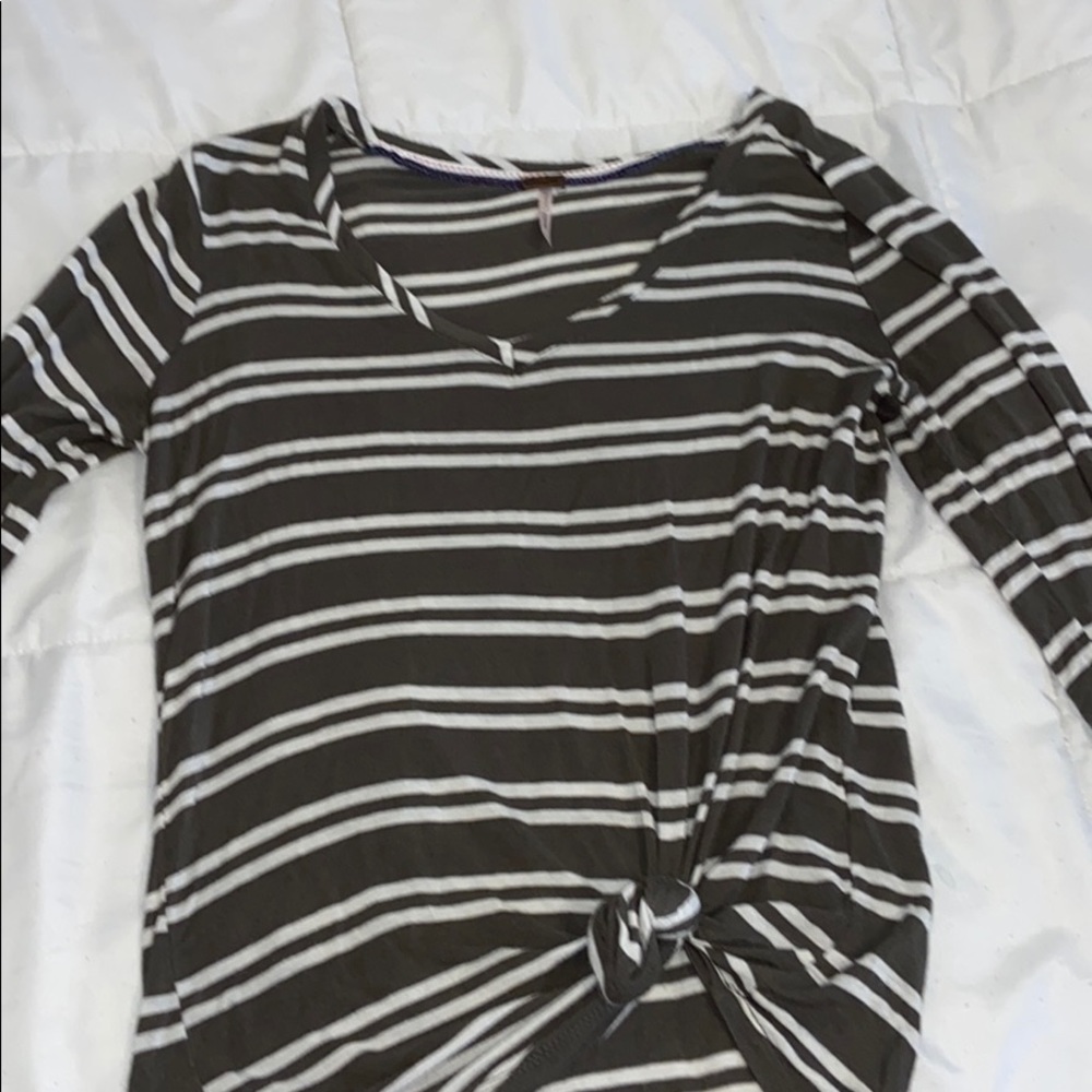 green and white striped long sleeve